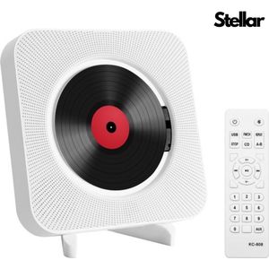 Stellar CD Speler - CD Speler Met Radio - Draagbare CD Speler - CD Speler met Bluetooth - AUX-ingang Voor USB - 19 x 18,8 x 3,68 cm