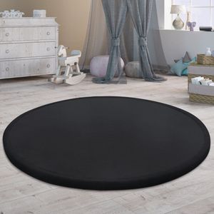 Paco Home Tapijt Rond Voor Kinderen Vloerkleed Kinderkamer Zacht Antislip Modern 80 cm Rund