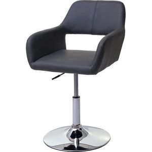 Eetkamerstoel MCW-A50 III, stoel keukenstoel, retro jaren 50, kunstleer ~ grijs, voet chroom