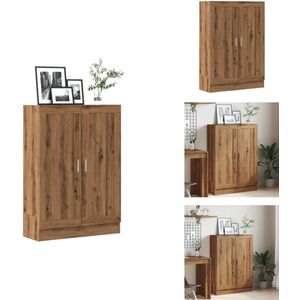 vidaXL Boekenkast - Boekenkasten - Boeken Plank - Boekenkast Industrieel - Boekenkast 82,5x30,5x115 cm bewerkt hout artisanaal eikenkleur