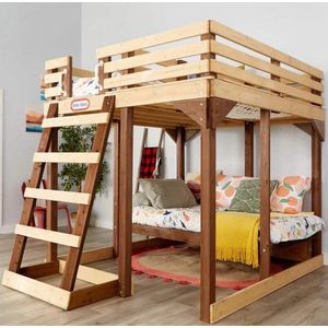 Stapelbed - Hoogslaper - Little Tikes - Speeltoestel 4-in-1 met Opbergplanken, Chillnet en Bureau