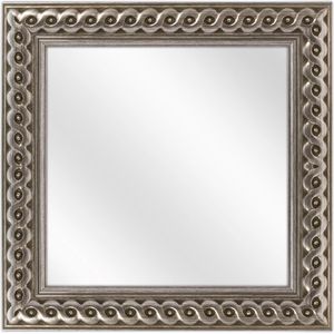 Spiegel met Gevlochten Houten Lijst - Zilver - 30 x 30 cm