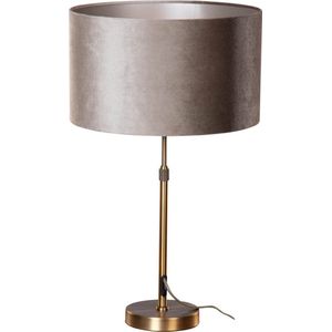 QAZQA parte shade - Moderne Tafellamp met kap - 1 lichts - H 70 cm - Brons - Woonkamer | Slaapkamer | Keuken