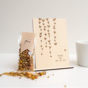 Kadoosje mini ""My Cup of Tea"" - by Nordhus - giftbox - houten kaartje - thee - origineel cadeau - liefs - love - valentijn