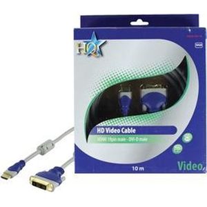 HQ - HDMI naar DVI kabel - 10 m - Wit/Blauw