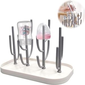 Afdruiprek voor babyflessen met afneembare steunen, vaatwasmachinebestendig - ideaal voor babyflessen, zuignappen, babyborden, kopjes (wit)