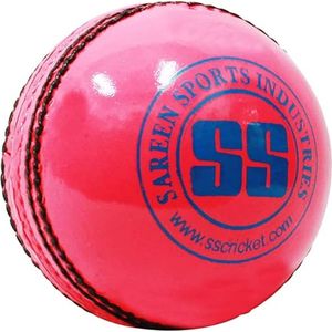 SS Cr.Balls0091 Yorker-bal (roze)| Waterbestendige leren bal | Geschikt voor oefenspel | Toernooispel | Kurk van topkwaliteit