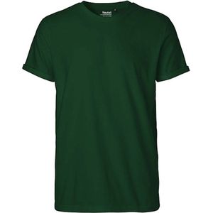 Men´s Roll Up Sleeve T-Shirt met ronde hals Bottle Green - XL