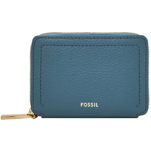 FOSSIL Kaarthoes Logan Zip Around Card Case RFID Drizzle Blauw