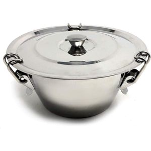 Puddingvorm - Roestvrijstaal - Diameter 16 cm met Deksel en Sluiting - Banketbakvorm voor Flan puddingvorm