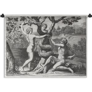 Wandkleed Mythische Illustraties - Mythische illustratie van de ondergang van Adam en Eva Wandkleed katoen 60x45 cm - Wandtapijt met foto