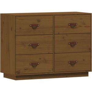 vidaXL-Dressoir-100x40x75-cm-massief-grenenhout-honingbruin