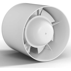 150 mm inline afvoerventilator - stille buisventilator 320 m³/u - voor badkamer, toilet, keuken, broeikas, tent, garage - wit