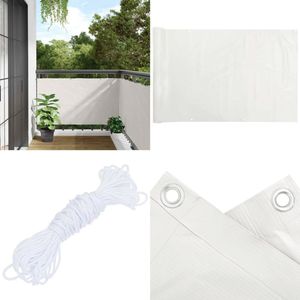 vidaXL Balkonscherm 500x120 cm PVC wit - Balkonscherm - Balkonschermen - Scherm - Privacyscherm