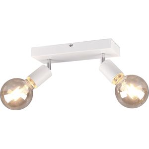 LED Plafondspot - Torna Zuncka - E27 Fitting - 2-lichts - Rechthoek - Mat Wit - Aluminium