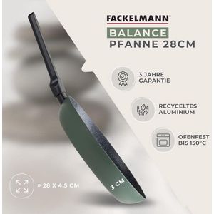 Gerecyclede aluminium braadpan met keramische antiaanbaklaag - 28 cm - geschikt voor inductie - groen