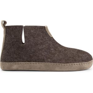 Travelin' Stay-Home Heren hoge sloffen - Wollen pantoffels - Suede zool - Bruin