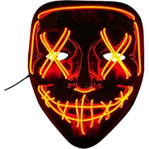 Verlicht Verkleedmasker Purge - Rood - Masker met LED verlichting - Anonymous Masker voor Festival, Halloween, Party