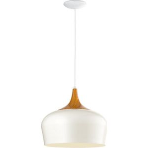 EGLO Obregon - Hanglamp - 1 Lichts - Ø350mm. - Creme, Eik