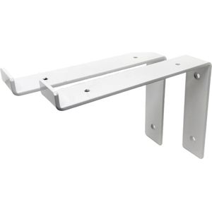 Maison DAM 2x Plankdrager L vorm down - Wandsteun – 20cm – Wit - incl. bevestigingsmateriaal + schroefbit