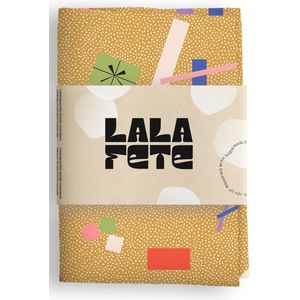 La La Fete - Furoshiki doeken - doorgeef inpakpapier - inpakstof - CONFETTI GOLD - 70