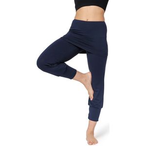 Bellivalini Dames Yogabroek - Sport - Vrijetijdsbroek - Lang - Viscose - Sportbroek - BLV-BLV50-276-YPS - Donkerblauw - M