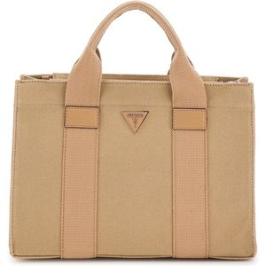 Guess Canvas Small Tote Dames Handtas - Beige - One Size