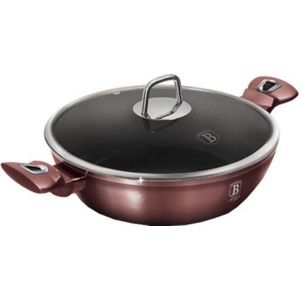 Berlinger Haus 6037 - Lage Braadpan met titanium coating - 28 cm - met deksel - Rose Collection