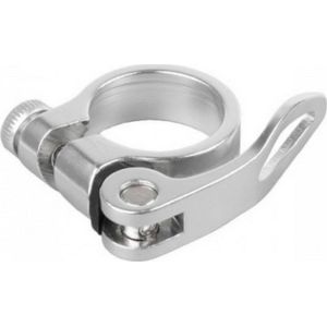 zadelpenklem met snelspanner 34,9 mm aluminium matzilver