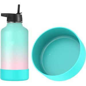 Allecto Plus - Waterfleshouder voor brede en smalle mond drinkflessen 64 oz - Mint kleurige siliconen flesbeschermer