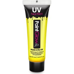 PaintGlow - UV Face & Body paint - Blacklight verf - Festival make up - 12 ml - geel