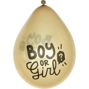Boy Or Girl Ballonnen - Gender Reveal Party - Rubber - 6 stuks - Zwart / Goud
