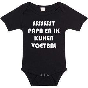 Rompertjes baby - papa en ik kijken voetbal samen - baby kleding met tekst - kraamcadeau jongen - maat 68 zwart