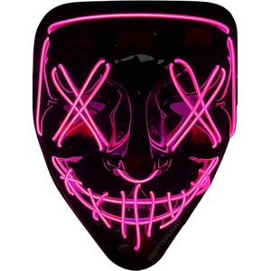 Shutterlight® Purge LED Masker - Roze - Halloween Masker - Feest Masker - Festival - Cosplay