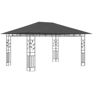 vidaXL Prieel met klamboe 180 g/m² 4x3x2,73 m antraciet - Tuinhuisje - Tuinhuisjes - Luifel - Luifels
