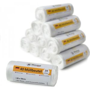 B Home® | 10 x 40 pedaalemmerzak op rol | 20 liter | 40x50cm vuilniszakje