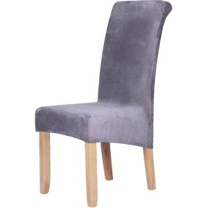 Hoezen voor eetkamerstoel, fluwelen stretch, van spandex pluche, voor solide, grote eetkamerstoelen, beschermende hoezen, decoratief