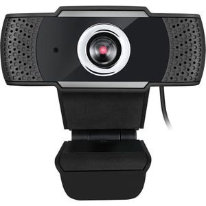 Adesso CyberTrack H4 Webcam 1080p Full HD - Met Microfoon - Plug & Play - Zwarte/grijs - Auto Focus Lens - Verstelbaar - 2.1 mega pixel
