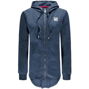 Re-Born Hoodie Trui Met Rits Lange Mouw Dames - Navy - Maat S