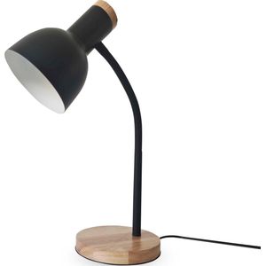 Raiseking ® - Bureaulamp - Leeslamp - Incl. Spaarlamp - Hout - Metaal - E27 - Kantelbaar - Meerdere kleuren - Bureaulampen - Zwart