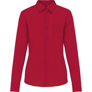 Kariban Overhemd in onderhoudsvriendelijk polykatoen-popeline dames K549 - Classic Red - S