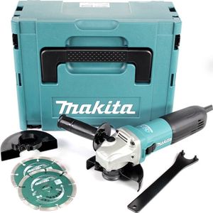 GA5040RJ Haakse slijper 125 mm in M-box + 2 diamantschijven