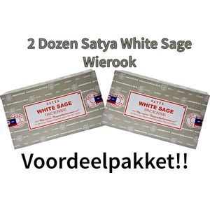 Satya Wierook Stokjes - White Sage - Witte Salie Wierookstokjes - 15 Gram x 24 stuck - 2 DOZEN 24 stuck