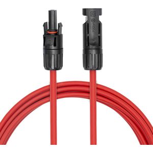 6 mm² - 3 meter - Rood - MC4 verlengkabel - Zonnepaneel kabel - Solar kabel - MC4 mannelijk naar MC4 vrouwelijk