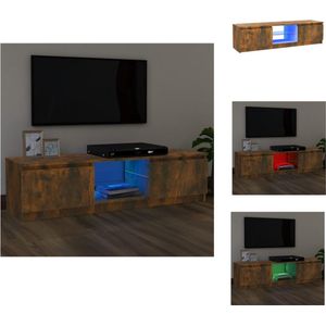 vidaXL TV-meubel - Kast met bewerkt hout en LED-verlichting - 120x30x35.5 cm - Gerookt eiken - Kast