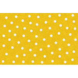 Mat, Vloermat, Vloerkleed, Tapijt, Kind - Kinderkamer Yellow Dots - Wasbaar - Antislip - 75 x 50 cm