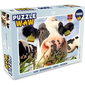 Puzzel Koe - Boerderij - Gras - Dieren - Legpuzzel - Puzzel 1000 stukjes volwassenen