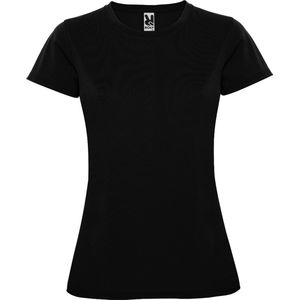 Zwart dames sportshirt korte mouwen MonteCarlo merk Roly maat XL
