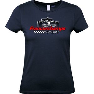 Dames T-shirt GP Francorchamps 2023 | Formule 1 fan | Max Verstappen / Red Bull racing supporter | Navy dames | maat XXL