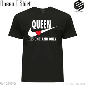 T shirts King and Queen T-shirts, shirts for couples, partner look, suitable for, with 'King' or 'Queen' print His One and Only Nike model